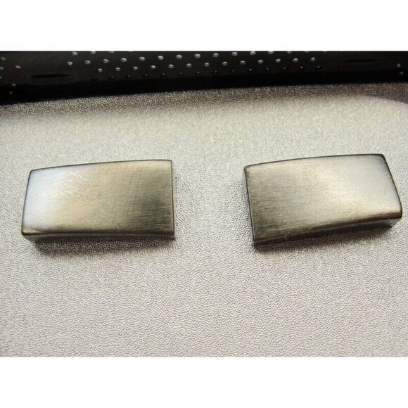 Apt. 9 Cufflinks Silver Tone Rectangular Tux Shirt Dress Suit Vintage IOB - Picture 3 of 9